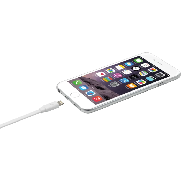 Câble Lightning Certifié MFi Apple Charge Speed 2.4A Charge/ Sync (1M), Blanc Lumineux 5 Câble Lightning Certifié MFi Apple Charge Speed 2.4A Charge/ Sync (1M), Blanc Lumineux – Image 3