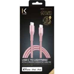 Câble USB-C Vers Lightning Certifié MFi Apple Métallisé Tressé Charge/sync (1M), Or Rose 10 Câble USB-C Vers Lightning Certifié MFi Apple Métallisé Tressé Charge/sync (1M), Or Rose -TheKase Elegant Boutique 113795 large
