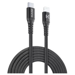 Câble USB-C Vers Lightning Certifié MFi Apple Métallisé Tressé Charge/sync (2M), Noir