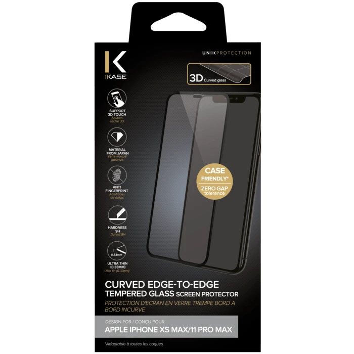Protection D'écran En Verre Trempé Bord à Bord Incurvé Pour Apple IPhone XS Max/11 Pro Max, Black 5 Protection D'écran En Verre Trempé Bord à Bord Incurvé Pour Apple IPhone XS Max/11 Pro Max, Black – Image 3