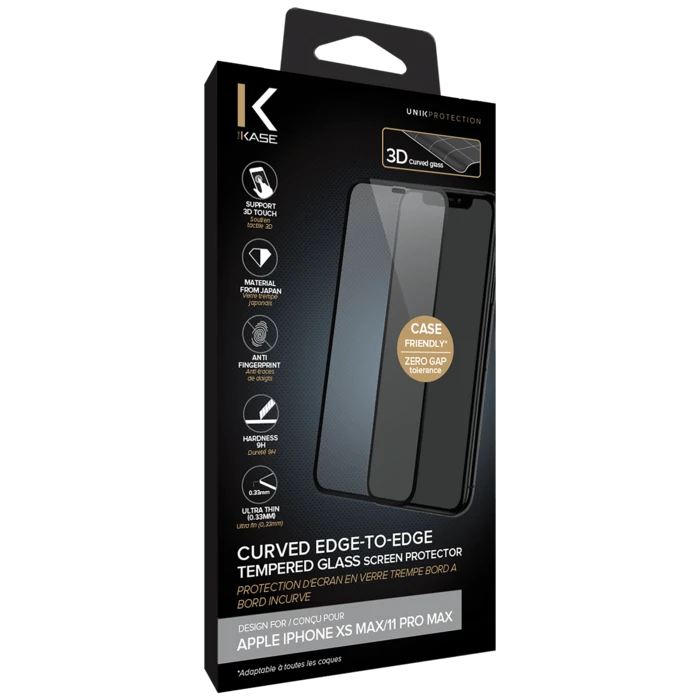 Protection D'écran En Verre Trempé Bord à Bord Incurvé Pour Apple IPhone XS Max/11 Pro Max, Black 6 Protection D'écran En Verre Trempé Bord à Bord Incurvé Pour Apple IPhone XS Max/11 Pro Max, Black – Image 4