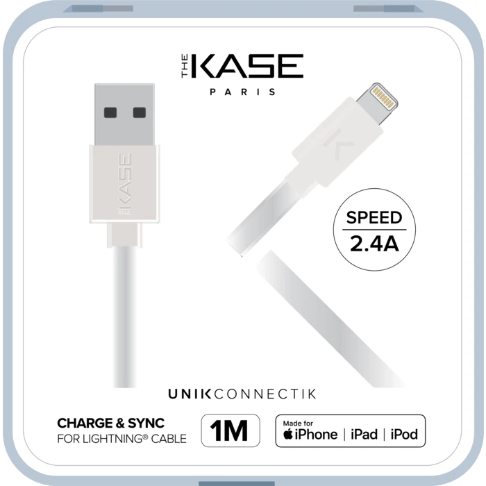 Câble Lightning Certifié MFi Apple Charge Speed 2.4A Charge/ Sync (1M), Blanc Lumineux 6 Câble Lightning Certifié MFi Apple Charge Speed 2.4A Charge/ Sync (1M), Blanc Lumineux – Image 4