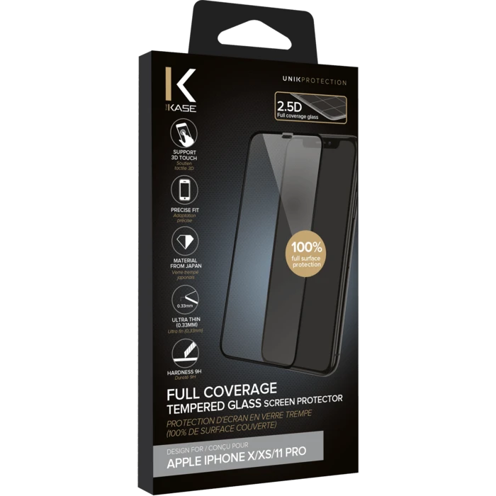 Protection D'écran En Verre Trempé (100% De Surface Couverte) Pour Apple IPhone X/XS/11 Pro, Noir 6 Protection D'écran En Verre Trempé (100% De Surface Couverte) Pour Apple IPhone X/XS/11 Pro, Noir – Image 4