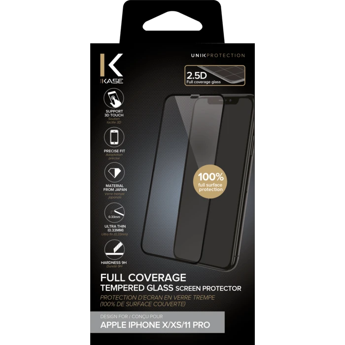 Protection D'écran En Verre Trempé (100% De Surface Couverte) Pour Apple IPhone X/XS/11 Pro, Noir 5 Protection D'écran En Verre Trempé (100% De Surface Couverte) Pour Apple IPhone X/XS/11 Pro, Noir – Image 3