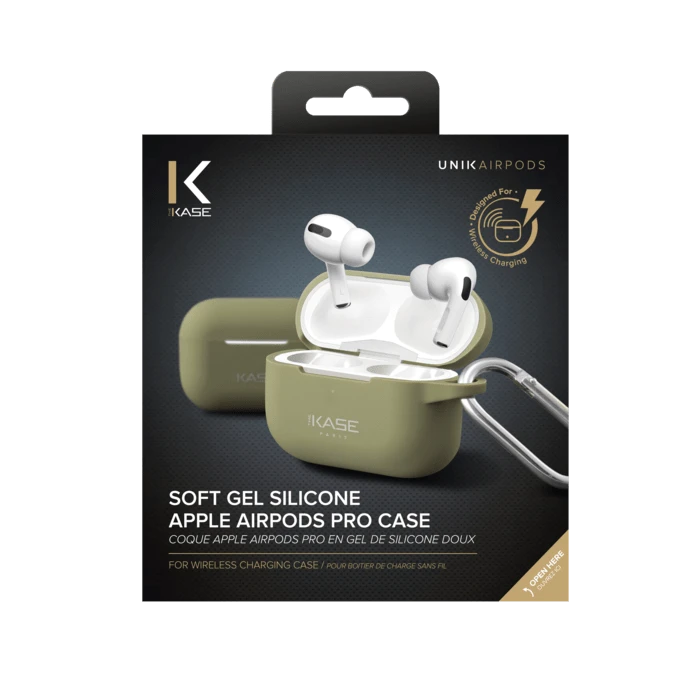 Coque Apple AirPods Pro En Gel De Silicone Doux, Vert Olive 8 Coque Apple AirPods Pro En Gel De Silicone Doux, Vert Olive – Image 6