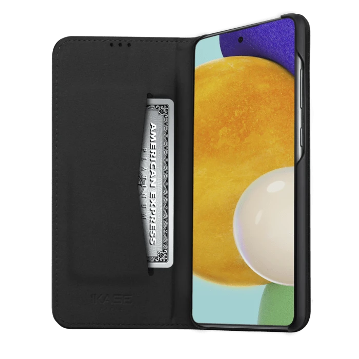 Coque Clapet Folio Avec Fente Pour Cartes & Support Pour Samsung Galaxy A52 4G/ A52 5G/ A52s 5G 2021 , Noir 4 Coque Clapet Folio Avec Fente Pour Cartes & Support Pour Samsung Galaxy A52 4G/ A52 5G/ A52s 5G 2021 , Noir – Image 2