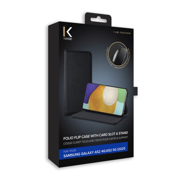 Coque Clapet Folio Avec Fente Pour Cartes & Support Pour Samsung Galaxy A52 4G/ A52 5G/ A52s 5G 2021 , Noir 10 Coque Clapet Folio Avec Fente Pour Cartes & Support Pour Samsung Galaxy A52 4G/ A52 5G/ A52s 5G 2021 , Noir – Image 8