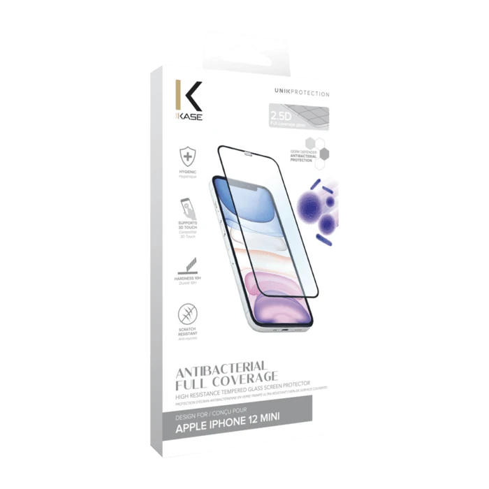 Protection D’écran Antibactérienne En Verre Trempé Ultra-résistant (100% De Surface Couverte) Pour Apple IPhone 12 Mini, Noir 8 Protection D’écran Antibactérienne En Verre Trempé Ultra-résistant (100% De Surface Couverte) Pour Apple IPhone 12 Mini, Noir – Image 6