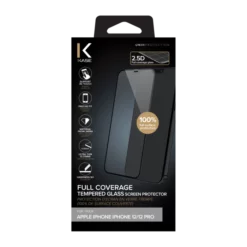 Protection D'écran En Verre Trempé (100% De Surface Couverte) Pour Apple IPhone 12/12 Pro, Noir -TheKase Elegant Boutique 128194 large