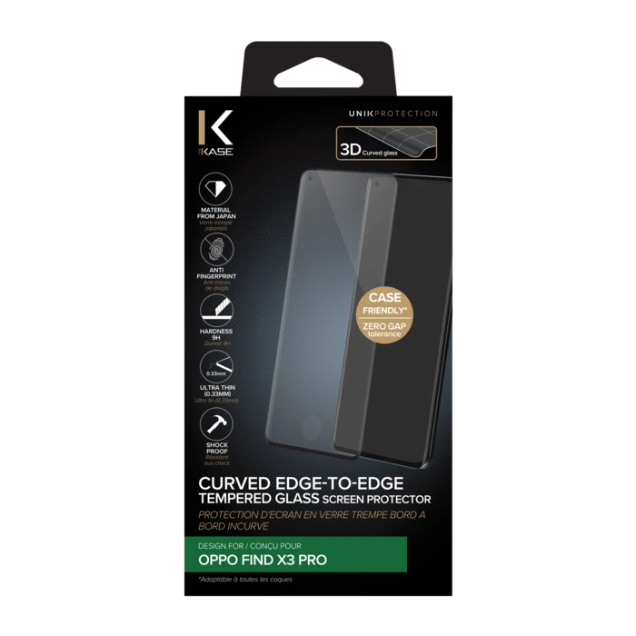 Protection D'écran En Verre Trempé Bord à Bord Incurvé Pour OPPO Find X3 Pro, Noir 8 Protection D'écran En Verre Trempé Bord à Bord Incurvé Pour OPPO Find X3 Pro, Noir – Image 6