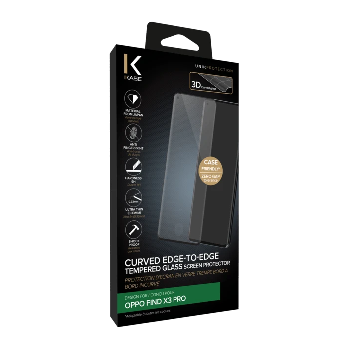 Protection D'écran En Verre Trempé Bord à Bord Incurvé Pour OPPO Find X3 Pro, Noir 9 Protection D'écran En Verre Trempé Bord à Bord Incurvé Pour OPPO Find X3 Pro, Noir – Image 7