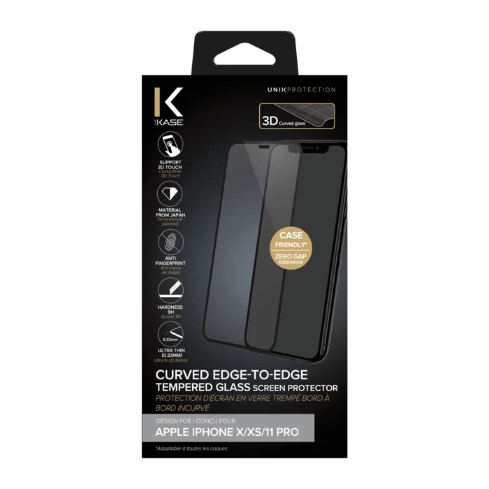 (D) Protection D'écran En Verre Trempé Bord à Bord Incurvé Pour Apple IPhone X/XS/11 Pro, Black 8 (D) Protection D'écran En Verre Trempé Bord à Bord Incurvé Pour Apple IPhone X/XS/11 Pro, Black – Image 6