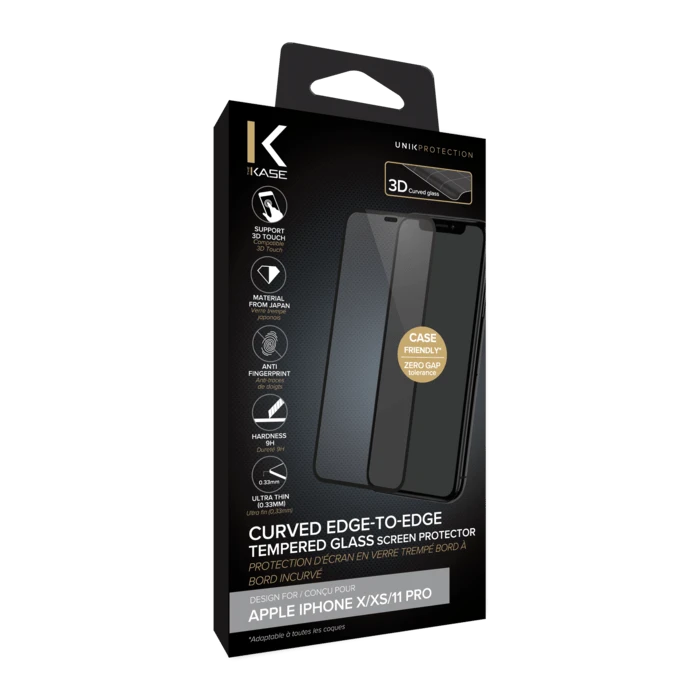 (D) Protection D'écran En Verre Trempé Bord à Bord Incurvé Pour Apple IPhone X/XS/11 Pro, Black 9 (D) Protection D'écran En Verre Trempé Bord à Bord Incurvé Pour Apple IPhone X/XS/11 Pro, Black – Image 7