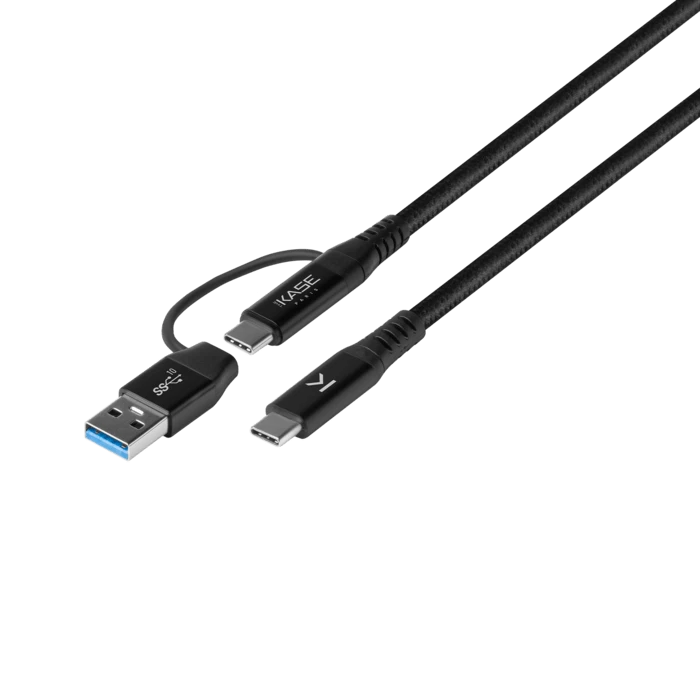 Câble Tressé Métallisé 2 En 1 USB-A Et C Vers USB-C 3.2 GEN 2 (1M) 6 Câble Tressé Métallisé 2 En 1 USB-A Et C Vers USB-C 3.2 GEN 2 (1M) – Image 4