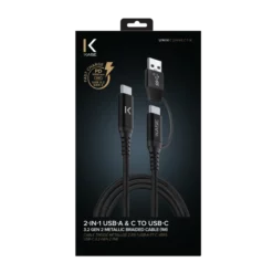Câble Tressé Métallisé 2 En 1 USB-A Et C Vers USB-C 3.2 GEN 2 (1M) 14 Câble Tressé Métallisé 2 En 1 USB-A Et C Vers USB-C 3.2 GEN 2 (1M) -TheKase Elegant Boutique 138937 large