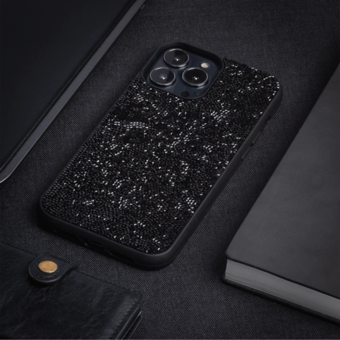 Coque Bling Strass Pour Apple IPhone 13 Pro Max, Minuit Noir 7 Coque Bling Strass Pour Apple IPhone 13 Pro Max, Minuit Noir – Image 5