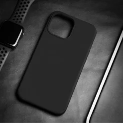 Coque En Gel De Silicone Doux Pour Apple IPhone 13 Pro Max, Noir Satin -TheKase Elegant Boutique 140766 large