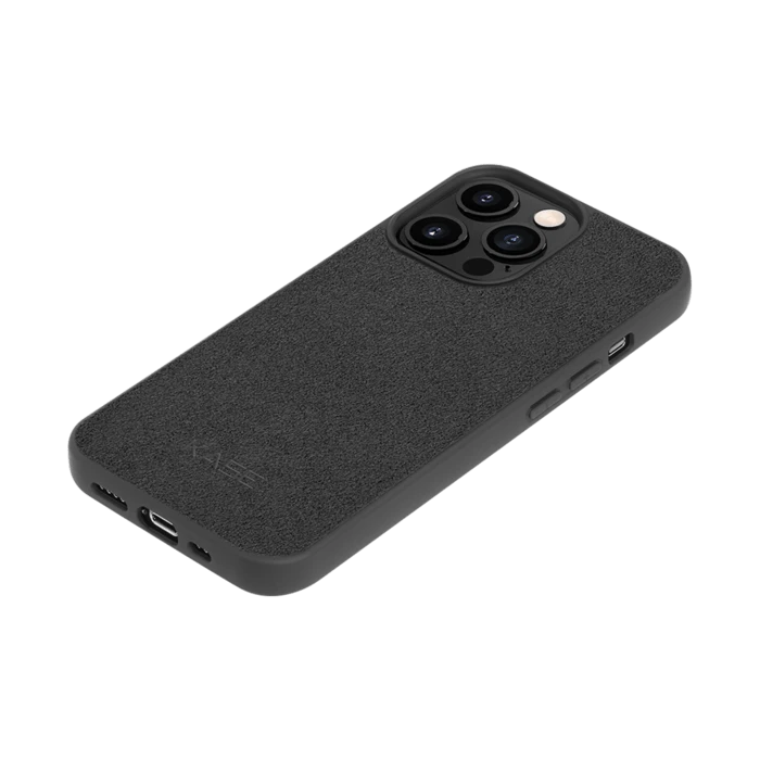 Coque En Suède Alcantara Pour Apple IPhone 13 Pro, Minuit Noir 5 Coque En Suède Alcantara Pour Apple IPhone 13 Pro, Minuit Noir – Image 3