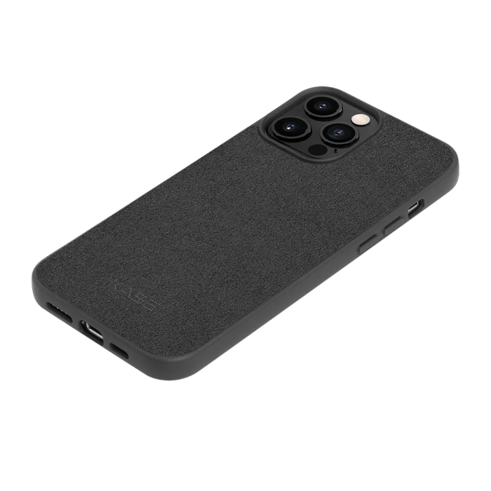 Coque En Suède Alcantara Pour Apple IPhone 13 Pro Max, Minuit Noir 5 Coque En Suède Alcantara Pour Apple IPhone 13 Pro Max, Minuit Noir – Image 3