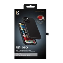 Coque Antichoc En Gel De Silicone Doux Pour Apple IPhone 13 Mini, Noir Satin 16 Coque Antichoc En Gel De Silicone Doux Pour Apple IPhone 13 Mini, Noir Satin -TheKase Elegant Boutique 144397 large