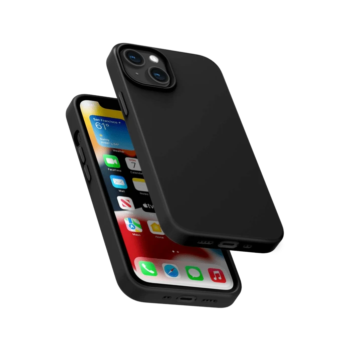 Coque Antichoc En Gel De Silicone Doux Pour Apple IPhone 13 Mini, Noir Satin 4 Coque Antichoc En Gel De Silicone Doux Pour Apple IPhone 13 Mini, Noir Satin – Image 2