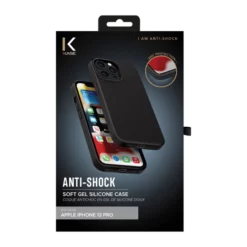 Coque Antichoc En Gel De Silicone Doux Pour Apple IPhone 13 Pro, Noir Satin -TheKase Elegant Boutique 144449 large