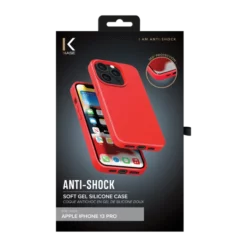 Coque Antichoc En Gel De Silicone Doux Pour Apple IPhone 13 Pro, Rouge Ardent -TheKase Elegant Boutique 144485 large