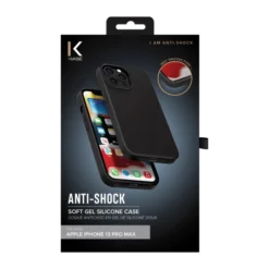 Coque Antichoc En Gel De Silicone Doux Pour Apple IPhone 13 Pro Max, Noir Satin -TheKase Elegant Boutique 144498 large