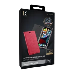 Diarycase 2.0 Coque Clapet En Cuir Véritable Avec Support Aimanté Pour Apple IPhone 13 Pro, Rouge Bordeaux -TheKase Elegant Boutique 144750 large