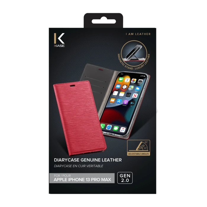 Diarycase 2.0 Coque Clapet En Cuir Véritable Avec Support Aimanté Pour Apple IPhone 13 Pro Max, Rouge Bordeaux 4 Diarycase 2.0 Coque Clapet En Cuir Véritable Avec Support Aimanté Pour Apple IPhone 13 Pro Max, Rouge Bordeaux – Image 2