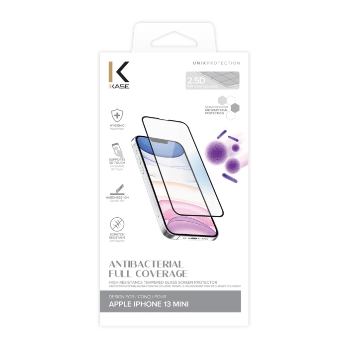 Protection D’écran Antibactérienne En Verre Trempé Ultra-résistant (100% De Surface Couverte) Pour Apple IPhone 13 Mini, Noir 8 Protection D’écran Antibactérienne En Verre Trempé Ultra-résistant (100% De Surface Couverte) Pour Apple IPhone 13 Mini, Noir – Image 6