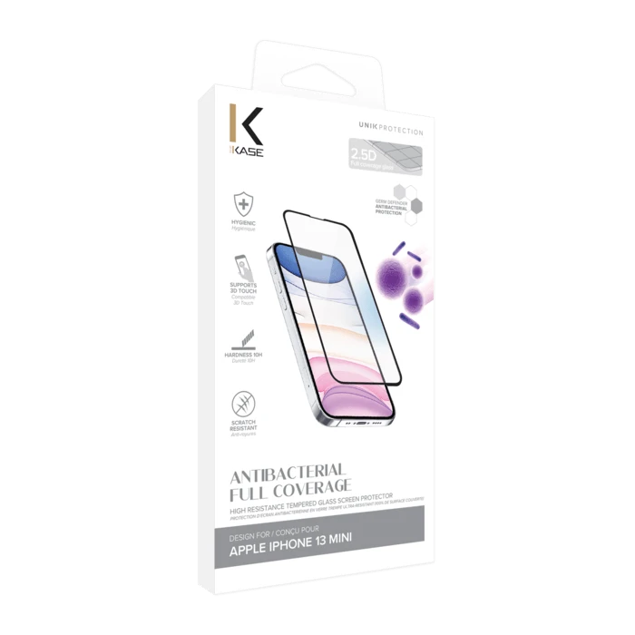 Protection D’écran Antibactérienne En Verre Trempé Ultra-résistant (100% De Surface Couverte) Pour Apple IPhone 13 Mini, Noir 9 Protection D’écran Antibactérienne En Verre Trempé Ultra-résistant (100% De Surface Couverte) Pour Apple IPhone 13 Mini, Noir – Image 7