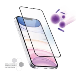 Protection D’écran Antibactérienne En Verre Trempé Ultra-résistant (100% De Surface Couverte) Pour Apple IPhone 13/13 Pro, Noir