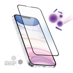 Protection D’écran Antibactérienne En Verre Trempé Ultra-résistant (100% De Surface Couverte) Pour Apple IPhone 13 Pro Max, Noir