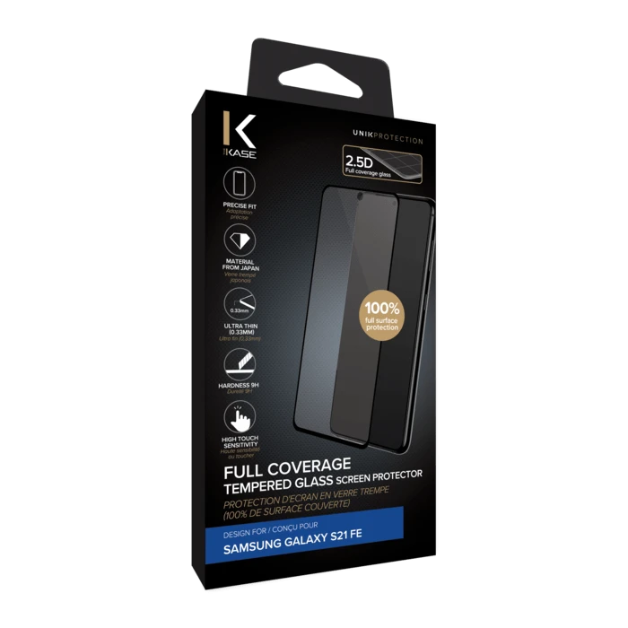 Protection D'écran En Verre Trempé (100% De Surface Couverte) Pour Samsung Galaxy S21 FE 5G, Noir 9 Protection D'écran En Verre Trempé (100% De Surface Couverte) Pour Samsung Galaxy S21 FE 5G, Noir – Image 7