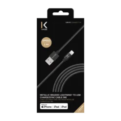 Câble Lightning Vers USB Tressé Métallisé Certifié MFi Apple Charge/Sync (1M), Noir 10 Câble Lightning Vers USB Tressé Métallisé Certifié MFi Apple Charge/Sync (1M), Noir -TheKase Elegant Boutique 159376 large