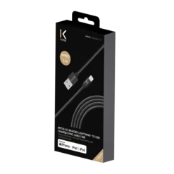 Câble Lightning Vers USB Tressé Métallisé Certifié MFi Apple Charge/Sync (1M), Noir 11 Câble Lightning Vers USB Tressé Métallisé Certifié MFi Apple Charge/Sync (1M), Noir -TheKase Elegant Boutique 159377 large