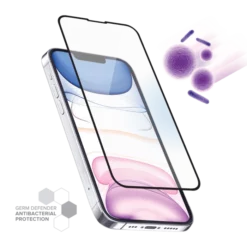 Protection D’écran Antibactérienne En Verre Trempé Ultra-résistant (100% De Surface Couverte) Pour Apple IPhone 14 Plus, Noir