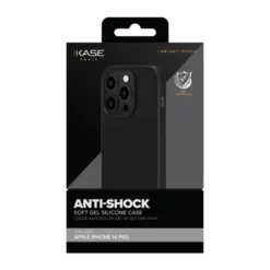 Coque Antichoc En Gel De Silicone Doux Pour Apple IPhone 14 Pro, Noir Satin -TheKase Elegant Boutique 161755 large