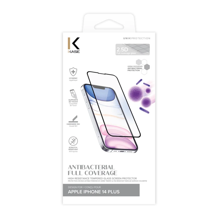 Protection D’écran Antibactérienne En Verre Trempé Ultra-résistant (100% De Surface Couverte) Pour Apple IPhone 14 Plus, Noir 8 Protection D’écran Antibactérienne En Verre Trempé Ultra-résistant (100% De Surface Couverte) Pour Apple IPhone 14 Plus, Noir – Image 6