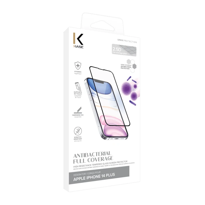 Protection D’écran Antibactérienne En Verre Trempé Ultra-résistant (100% De Surface Couverte) Pour Apple IPhone 14 Plus, Noir 9 Protection D’écran Antibactérienne En Verre Trempé Ultra-résistant (100% De Surface Couverte) Pour Apple IPhone 14 Plus, Noir – Image 7