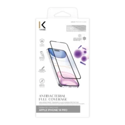 Protection D’écran Antibactérienne En Verre Trempé Ultra-résistant (100% De Surface Couverte) Pour Apple IPhone 14 Pro, Noir -TheKase Elegant Boutique 161886 large