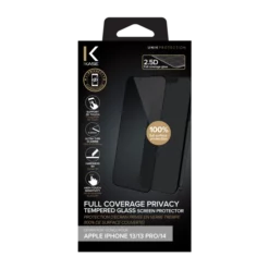 Protection D'écran Privée En Verre Trempé (100% De Surface Couverte) Pour Apple IPhone 13/ 13 Pro/ 14, Noir -TheKase Elegant Boutique 162133 large