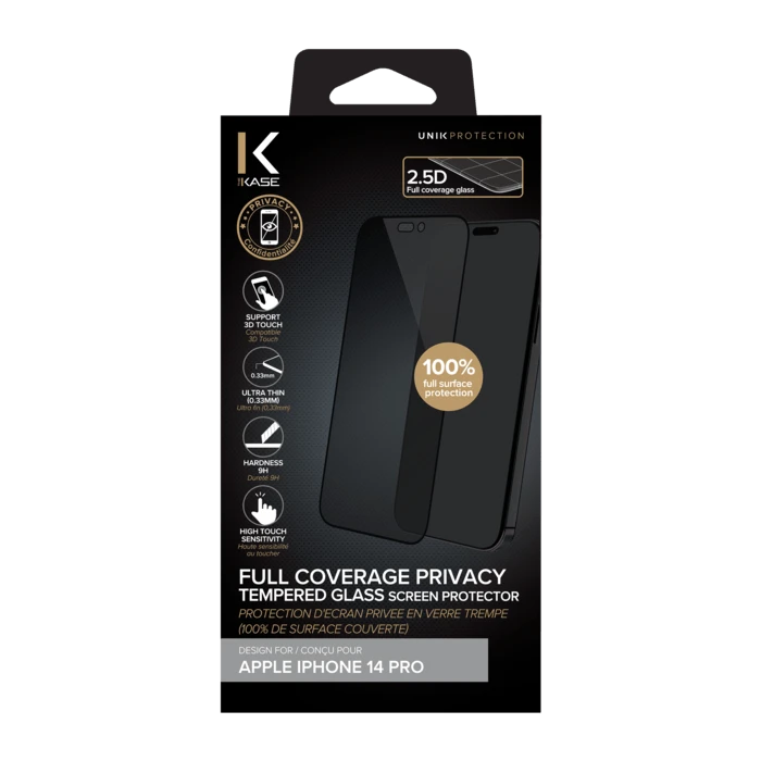 Protection D'écran Privée En Verre Trempé (100% De Surface Couverte) Pour Apple IPhone 14 Pro, Noir 8 Protection D'écran Privée En Verre Trempé (100% De Surface Couverte) Pour Apple IPhone 14 Pro, Noir – Image 6