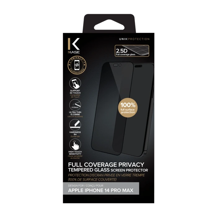 Protection D'écran Privée En Verre Trempé (100% De Surface Couverte) Pour Apple IPhone 14 Pro Max, Noir 8 Protection D'écran Privée En Verre Trempé (100% De Surface Couverte) Pour Apple IPhone 14 Pro Max, Noir – Image 6