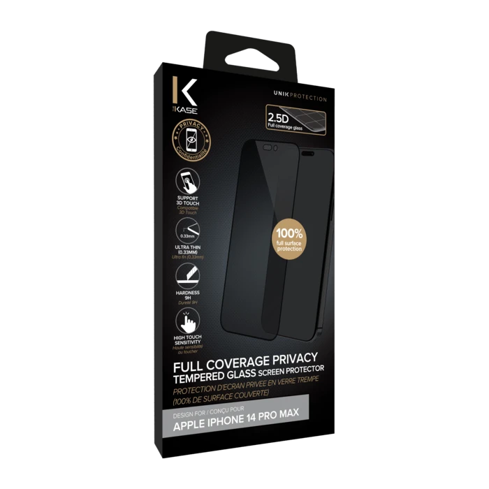 Protection D'écran Privée En Verre Trempé (100% De Surface Couverte) Pour Apple IPhone 14 Pro Max, Noir 9 Protection D'écran Privée En Verre Trempé (100% De Surface Couverte) Pour Apple IPhone 14 Pro Max, Noir – Image 7
