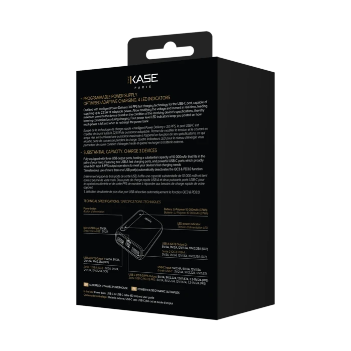 PowerHouse Dynamic UltraFlex 10 000mAh (37Wh), Minuit Noir 11 PowerHouse Dynamic UltraFlex 10 000mAh (37Wh), Minuit Noir – Image 9