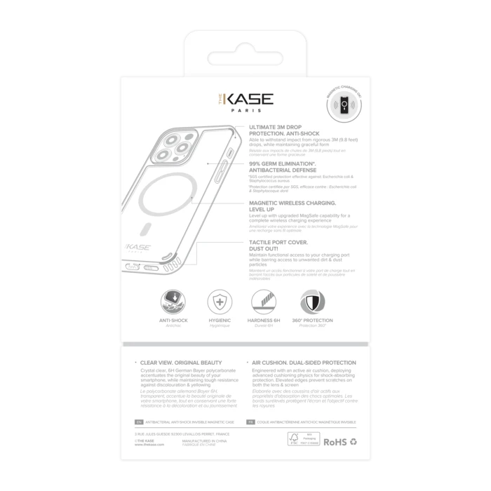 Coque Antibactérienne Antichoc Magnétique Invisible Pour Apple IPhone 14 Pro Max, Transparente 10 Coque Antibactérienne Antichoc Magnétique Invisible Pour Apple IPhone 14 Pro Max, Transparente – Image 8