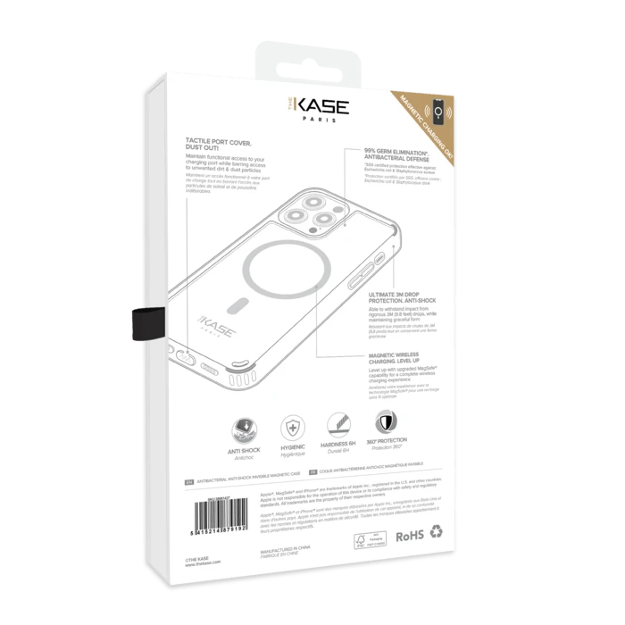 Coque Antibactérienne Antichoc Magnétique Invisible Pour Apple IPhone 13 Pro Max, Transparente 10 Coque Antibactérienne Antichoc Magnétique Invisible Pour Apple IPhone 13 Pro Max, Transparente – Image 8