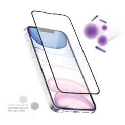 Protection D’écran Antibactérienne En Verre Trempé Ultra-résistant (100% De Surface Couverte) Pour Apple IPhone 13/ 13Pro/ 14, Noir